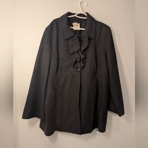 Old Navy Dark Gray Women's Peacoat with Ruffles XXL